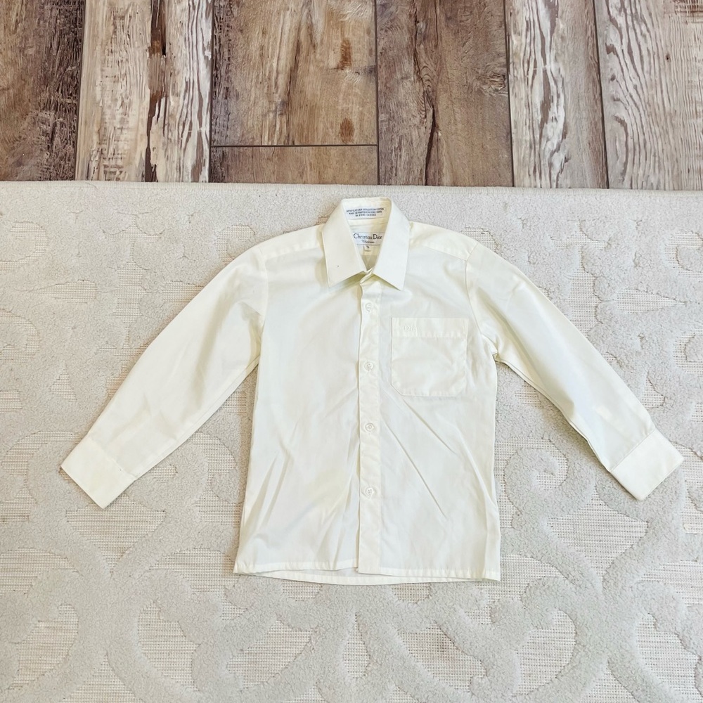 CHRISTIAN DIOR Chemise Boys Button Down LOGO Dress Shirt